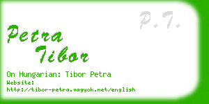 petra tibor business card